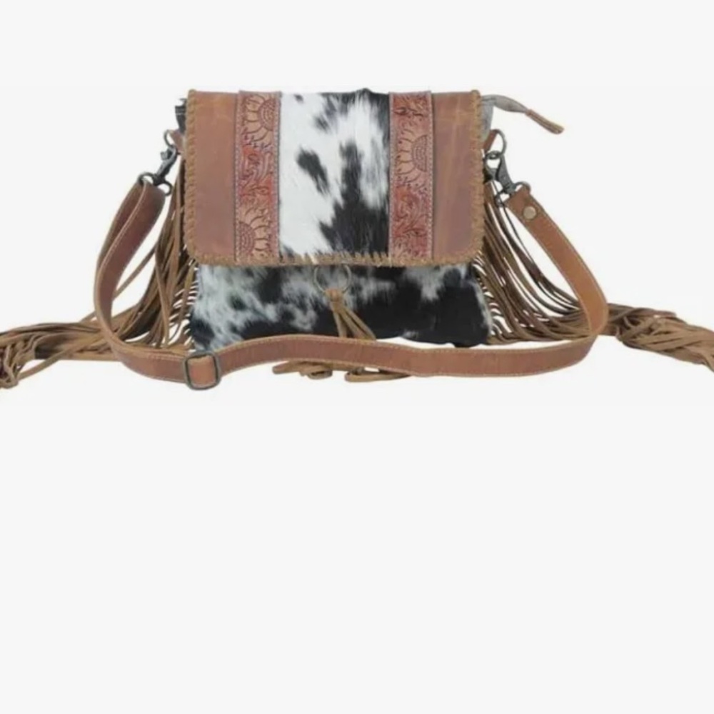 Myra Women's Propinquity Leather Fringe Purse - Picture 5 of 7